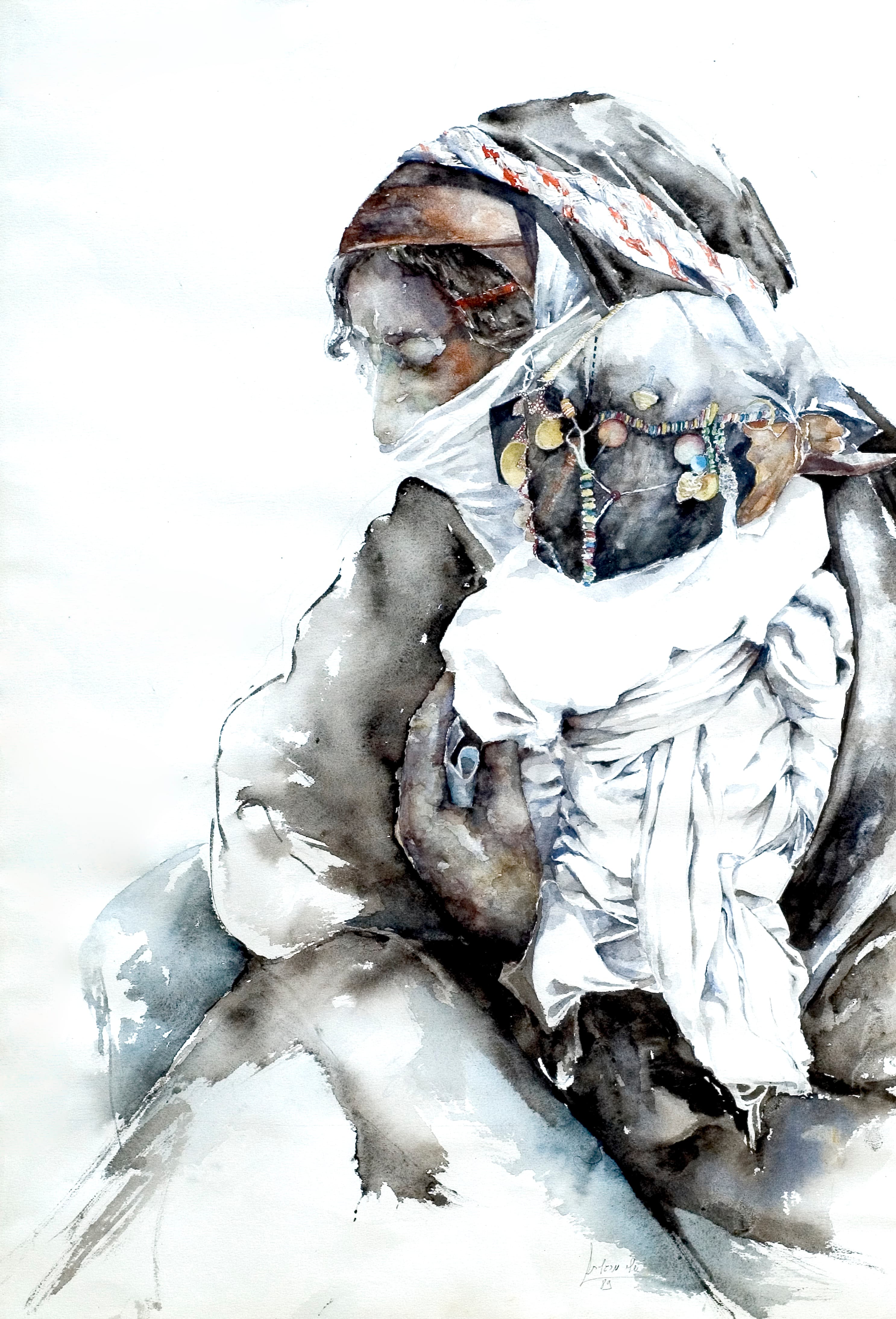 A mother and son